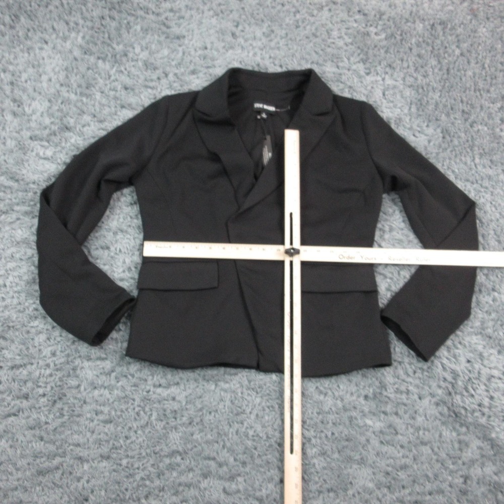 Steve Madden Blazer Womens Small Black Kalista Faux Suede Stretch Jacket NWT - Picture 5 of 16
